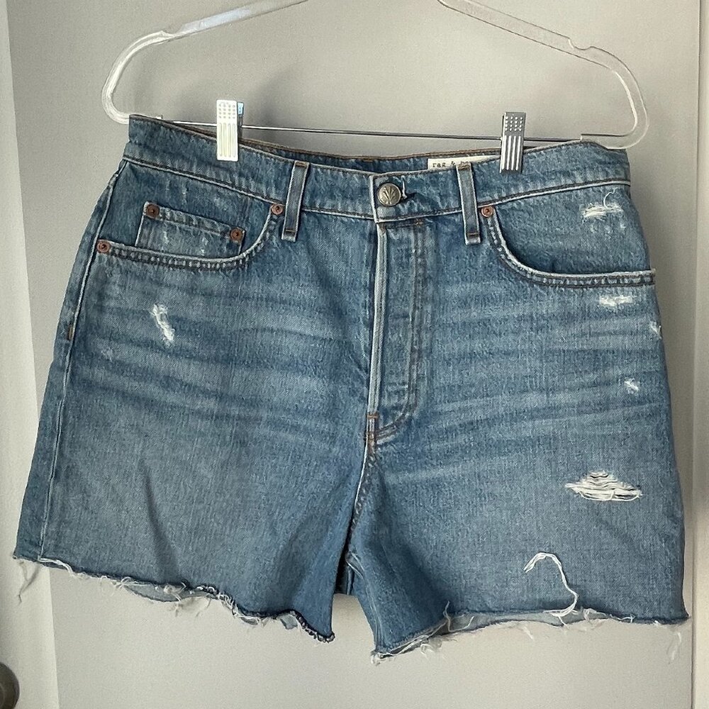 NWT Rag & Bone High-Rise Distressed Denim Shorts Size 32